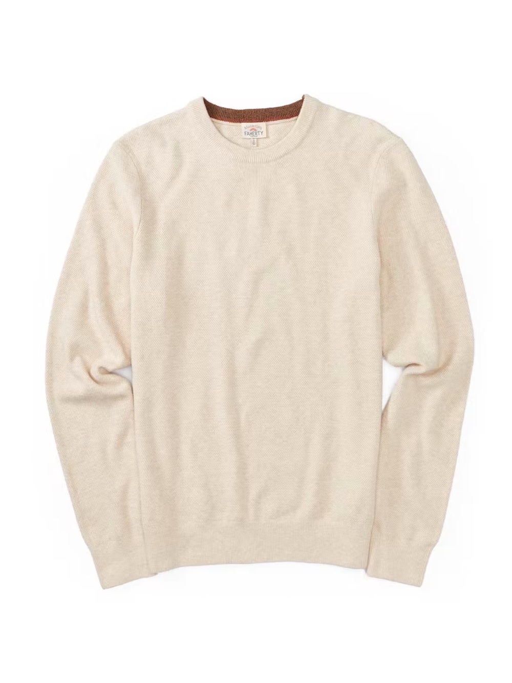 $172 Faherty Brand Jackson Crew Sweater In Seapoint Sand Heather Size Medium!
